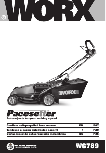 Manual Worx WG789 Lawn Mower