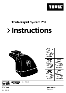 Rokasgrāmata Thule Rapid System 751 Jumta bagāžnieka stienis