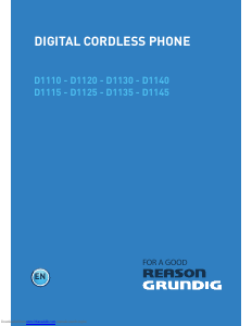 Bruksanvisning Grundig D1120 Trådlös telefon