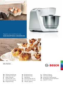Käyttöohje Bosch MUM58B00 Jalustasekoitin