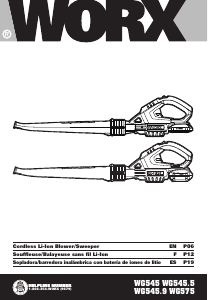 Manual Worx WG545.9 Leaf Blower