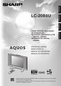 Manual Sharp AQUOS LC-20B8U LCD Television