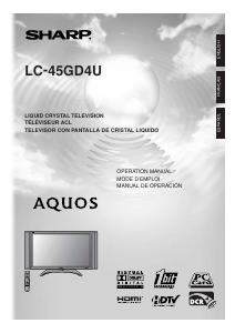 Manual Sharp AQUOS LC-45GD4U LCD Television