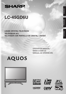 Manual Sharp AQUOS LC-45GD6U LCD Television