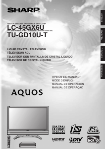 Manual Sharp AQUOS LC-45GX6U LCD Television