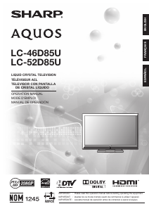 Manual Sharp AQUOS LC-46D85U LCD Television