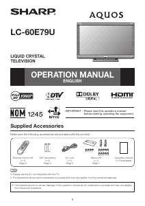 Handleiding Sharp AQUOS LC-60E79U LCD televisie