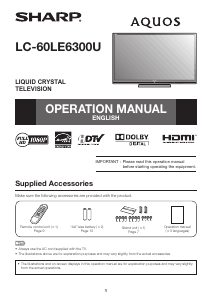 Manual Sharp AQUOS LC-60LE630U LCD Television