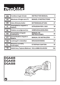 Mode d’emploi Makita DGA408 Meuleuse angulaire