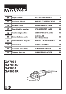 Manual Makita GA7061 Angle Grinder