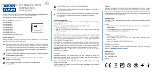 Manual Goodram Iridium Pro SSD