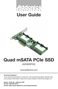 Manual Addonics AD4MSPX2 SSD