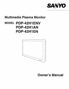 Handleiding Sanyo PDP-42H1ENV Plasma monitor