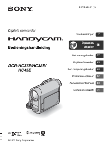Handleiding Sony DCR-HC45E Camcorder