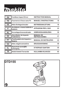 Manual Makita DTD155 Impact Wrench