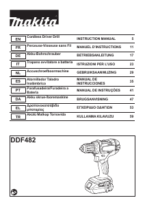 Mode d’emploi Makita DDF482 Perceuse visseuse