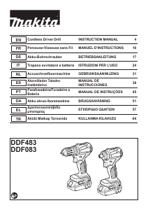 Manual de uso Makita DDF483 Atornillador taladrador