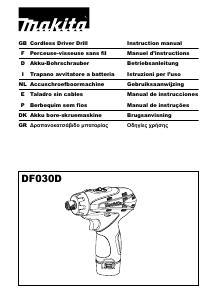 Manual de uso Makita DF030D Atornillador taladrador