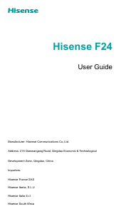 Manual Hisense Infinity F24 Mobile Phone