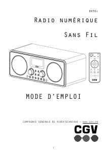 Mode d’emploi CGV DR30i Radio