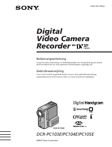 Bedienungsanleitung Sony DCR-PC103E Camcorder