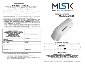 Manual de uso Misik MT840 Teléfono inalámbrico