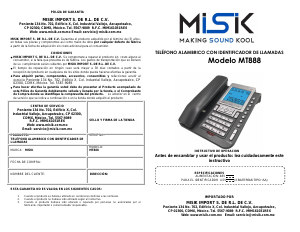 Manual de uso Misik MT888 Teléfono