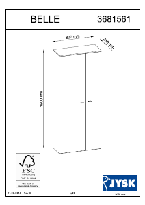 Bedienungsanleitung JYSK Belle (80x190x35) Kleiderschrank