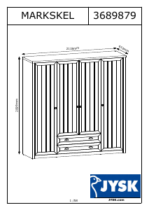 Bedienungsanleitung JYSK Markskel (212x210x61) Kleiderschrank