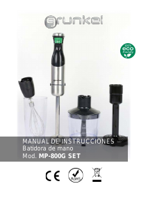 Manual Grunkel MP-800G Set Hand Blender