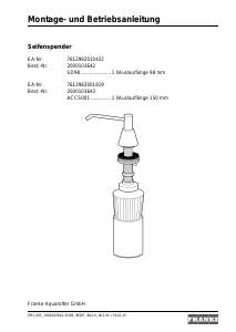 Mode d’emploi Franke SD98 Distributeur de savon