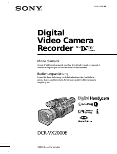 Bedienungsanleitung Sony DCR-VX2000E Camcorder