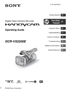 Manual Sony DCR-VX2200E Camcorder