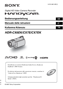 Kullanım kılavuzu Sony HDR-CX6EK Kaydedici kamera
