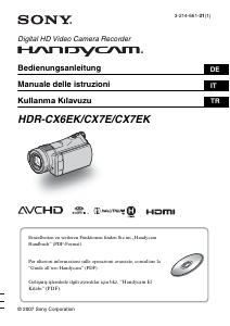 Manuale Sony HDR-CX7E Videocamera