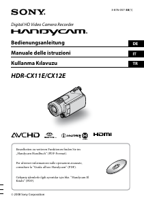Kullanım kılavuzu Sony HDR-CX11E Kaydedici kamera