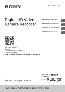 Manual Sony HDR-CX240E Câmara de vídeo