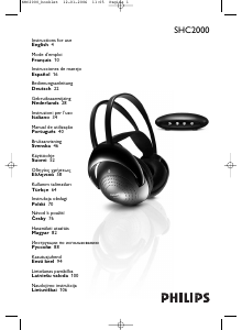 Руководство Philips SHC2000UG Наушники