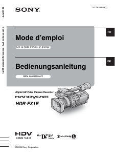 Bedienungsanleitung Sony HDR-FX1E Camcorder