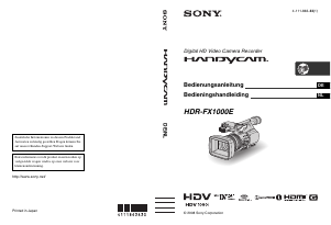 Handleiding Sony HDR-FX1000E Camcorder