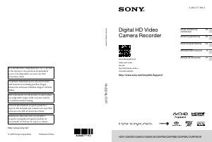 Manual Sony HDR-GW66E Câmara de vídeo