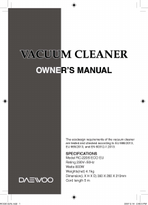 Manual Daewoo RC-220S ECO EU Vacuum Cleaner