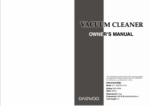 Manual Daewoo RC-360R ECO EU Vacuum Cleaner