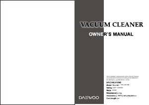 Manual Daewoo RC-L381GB Vacuum Cleaner