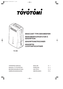 Manual Toyotomi TD-Z80 Dehumidifier