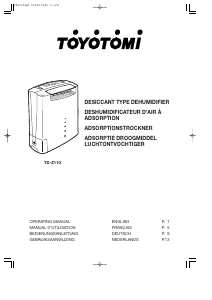 Manual Toyotomi TD-Z110 Dehumidifier