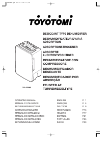 Manual Toyotomi TD-ZB80 Dehumidifier