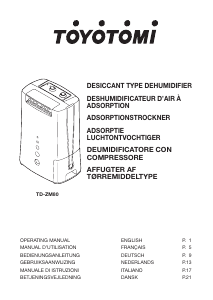 Handleiding Toyotomi TD-ZM80 Luchtontvochtiger