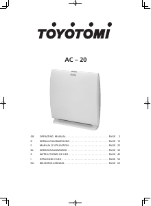 Handleiding Toyotomi AC-20 Luchtreiniger