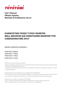 Manuale Toyotomi HTN/HTG-721R32 Condizionatore d’aria